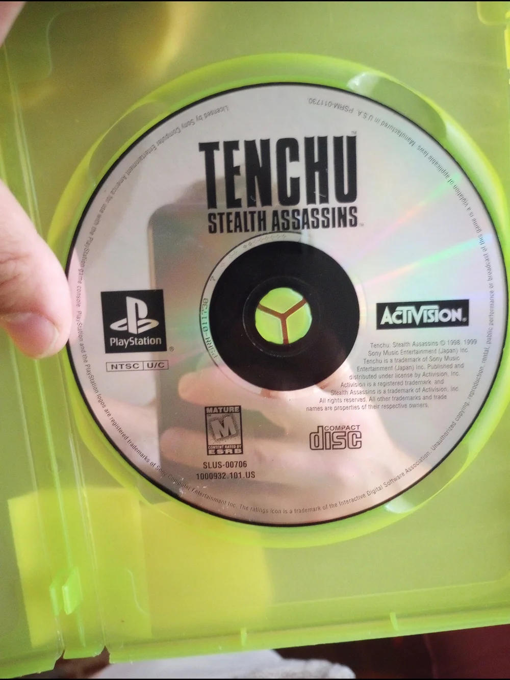 PlayStation One Tenchu Video Game Disc Only Tested And Works